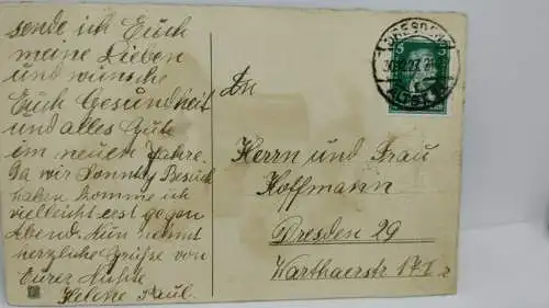 E801/ antike Neujahrskarte Neujahrsgruß Pekinese