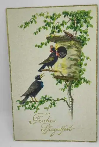 E804/ antike Glückwunschkarte Pfingsten