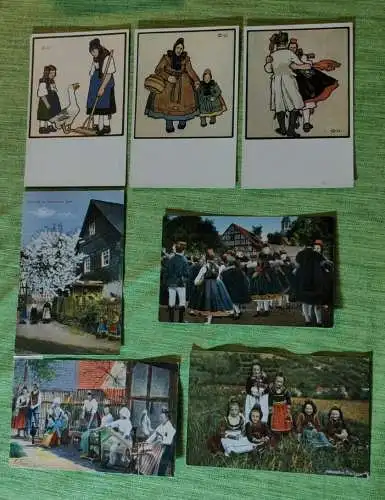 E882/ Postkarten Hessische Trachten um 1920