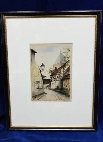 G317/ Blankenheim an der Eifel Deutschland Aquarell signiert 