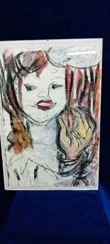 G314/ Gemälde Moderne Kunst Ursula Storm auf Büttenpapier 