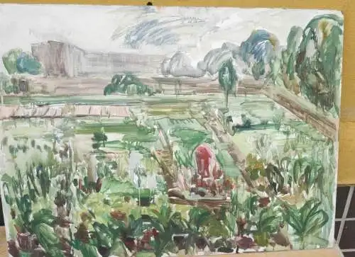 F581/ Gartenbau DDR Malerin auf Malkarton