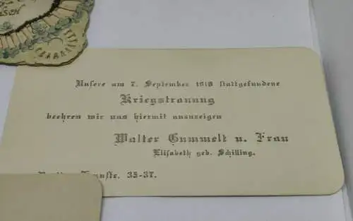 F179/ AK alte Karten   Glückwunschkarte  Zur Vermählung und Taufe