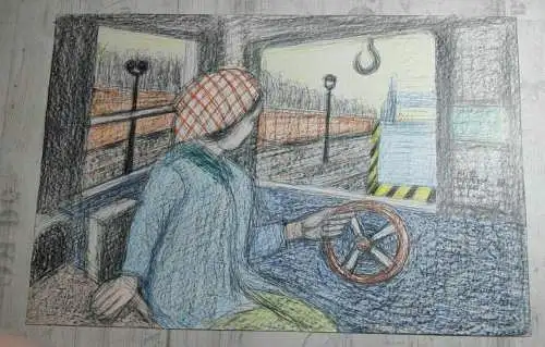 Fritz Tröger - Zeichnung DDR Kunst 1970 Dresdner Sezession das Ufer