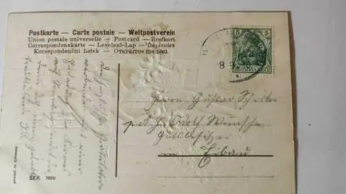 E801/ antike Geburtstagskarte Glückwunschkarte 