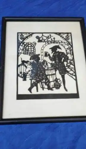 G246/ alter Scherenschnitt - Wirtshausszene 