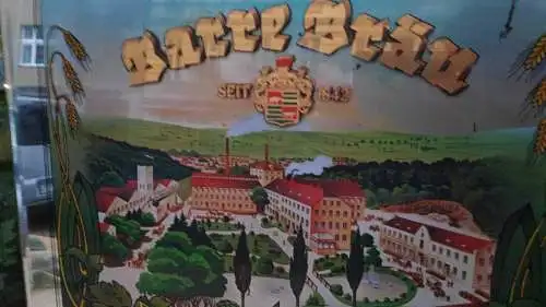 F513/ Altes Brauereischild Barre Bräu Glas Reklame Schild - ca 61 x 51 cm 