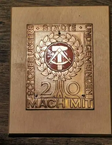 E882/ Große Plakette Mach Mit Gemeinde und Städte 20 hervorragende Leistungen 