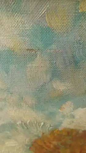 Ölbild Wiesenlandschaft mit Birken