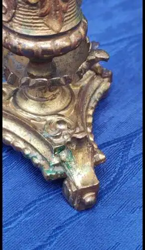 F805/ kleiner Gründerzeit Kerzenleuchter Messing