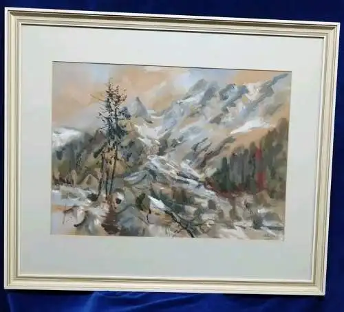 Berglandschaft Wilhelm KAUFMANN (Wien 1895-1975 ) Aquarell 88x75 cm