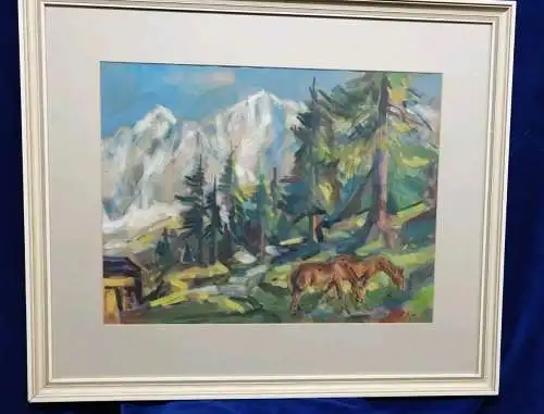 Berglandschaft Wilhelm KAUFMANN (Wien 1895-1975 ) Aquarell 88x75 cm
