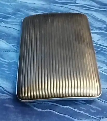 G70/ Altes Zigarrenetui Zigarrenkiste Zigarrenschachtel aus Metall und Chrom 