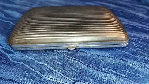 G70/ Altes Zigarrenetui Zigarrenkiste Zigarrenschachtel aus Metall und Chrom 