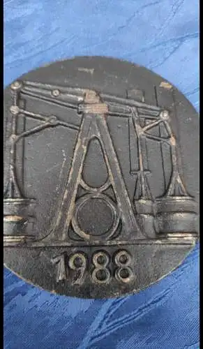 F807/Metall Plakette GIF Weißenstadt Medaille 1988 Bergmann Bergbau