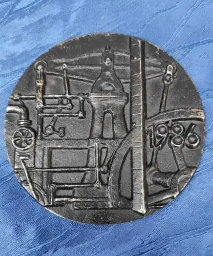 F807/Metall Plakette GIF Weißenstadt Medaille 1986 Bergmann Bergbau