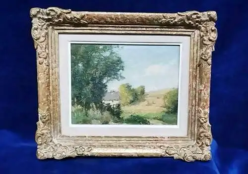 G488/ Antike Malerei André des Fontaines (1869-1910) Landschaft mit Bauernhaus 