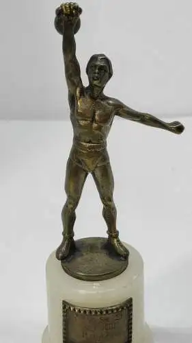 F75/ Original Wiener Bronze C. Brehmer Sportler mit Kugelhantel