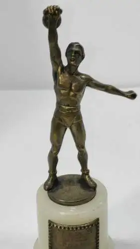 F75/ Original Wiener Bronze C. Brehmer Sportler mit Kugelhantel