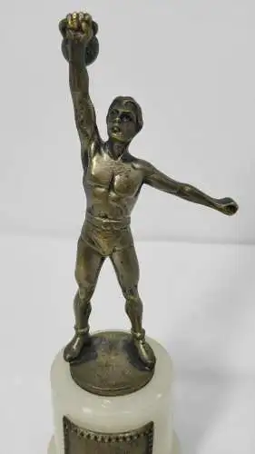 F75/ Original Wiener Bronze C. Brehmer Sportler mit Kugelhantel