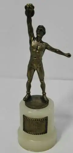 F75/ Original Wiener Bronze C. Brehmer Sportler mit Kugelhantel