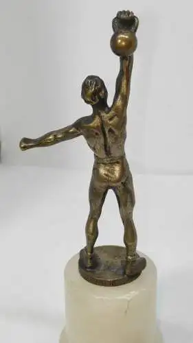 F75/ Original Wiener Bronze C. Brehmer Sportler mit Kugelhantel