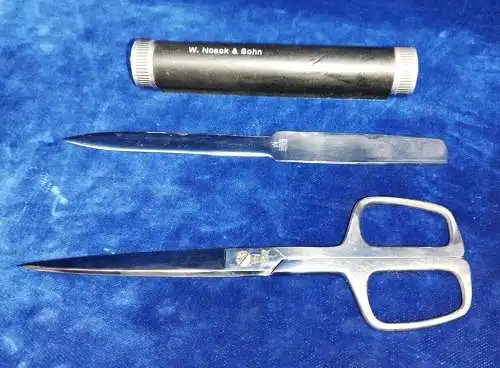 G350/ Altes Design Patent Schreibtisch Utensil Schere Brieföffner 