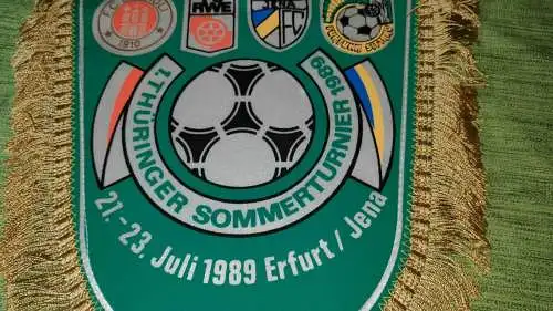 E801/ Alter DDR Wimpel Fußball Juli1989 Carl Zeiss Jena F.C. St.Pauli