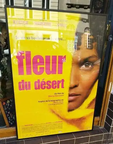 Gerahmtes großes Filmplakat für den Kinofilm Fleur Du Desert 120 x 160 cm