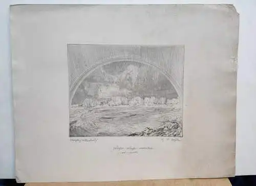 Radierung Hans Adolf Bühler Meisterschüler Hans Thoma  Kunstakademie Karlsruhe 