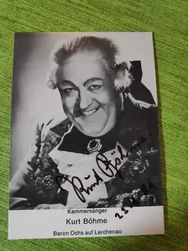 Kurt Böhme Autogrammkarte Original Signiert 