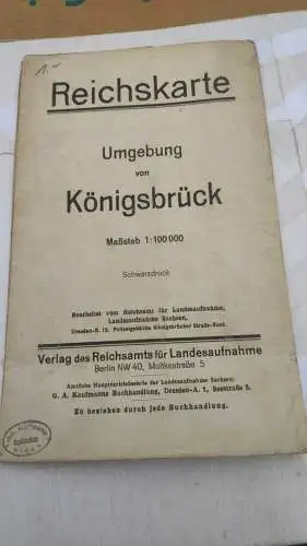 F157/  Reichskarte Karte von Königsbrück und UMGEBUNG