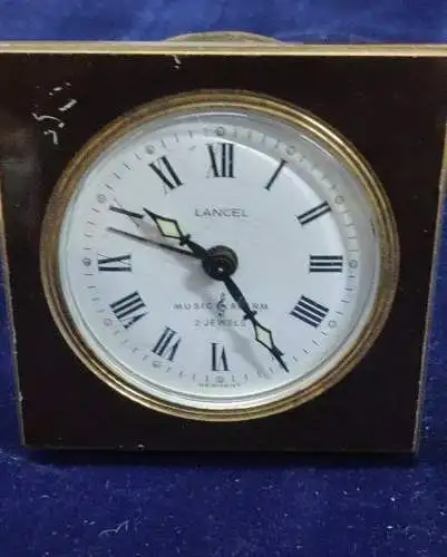 F916/ Schöne  alte  Tischuhr Wecker mit Musikwerk Schicksalsmelodie 