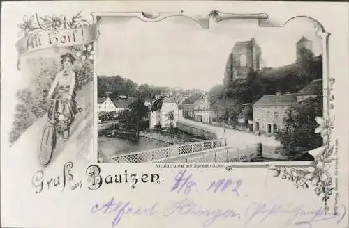 Alte Ansichtskarte Gruß aus Bautzen Zug 645
