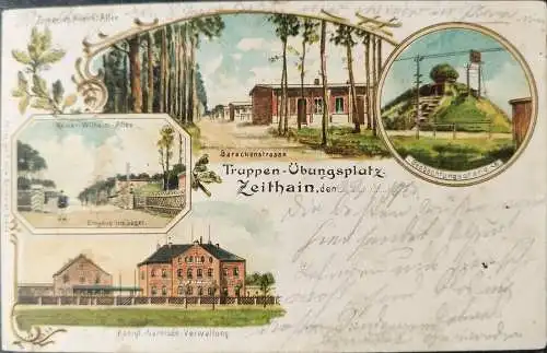 Alte Ansichtskarte Truppen Übungsplatz Zeithain 