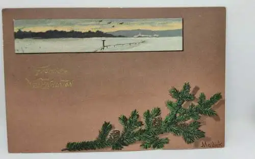 E804/ antike Glückwunschkarte  Weihnachten Weihnachtskarte 