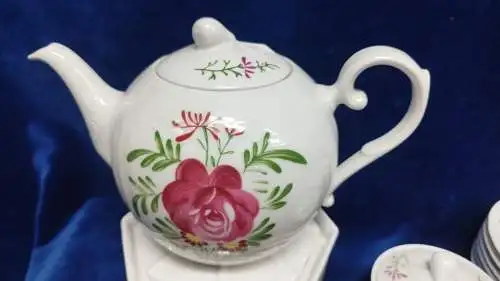 G611/ Vintage Teeservice Ostfriesische Rose Service Tee Handgemalt 21 Teile 