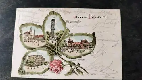 Ak Lithographie Gruss aus Löbau um 1900