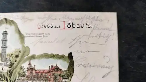 Ak Lithographie Gruss aus Löbau um 1900