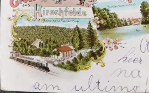 Ak Lithographie Gruss aus Hirschfelde 1901