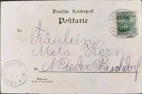 Ak Lithographie Gruss aus Hirschfelde 1901