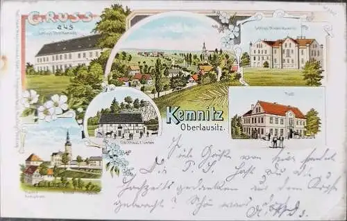 Alte Ansichtskarte SACHSEN , OBERLAUSITZ , GRUSS AUS KEMNITZ 1902