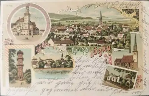 Alte Ansichtskarte Gruß aus Löbau 