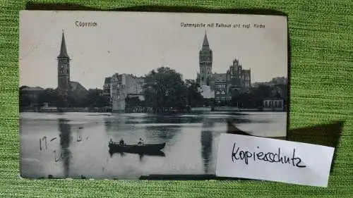 E803/ alte Ak Cöpenick Berlin Köpenick, Dahmepartie mit Rathaus und  Kirche 