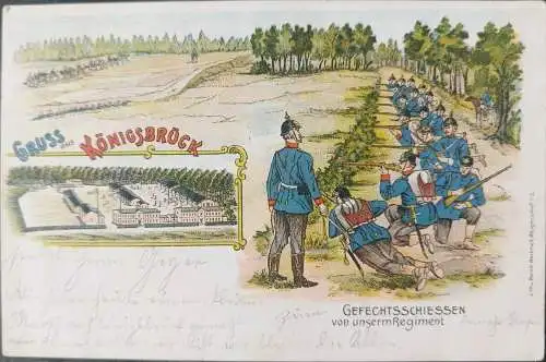 Alte Ansichtskarte Gruß aus Königsbrück Gefechtsschießen 