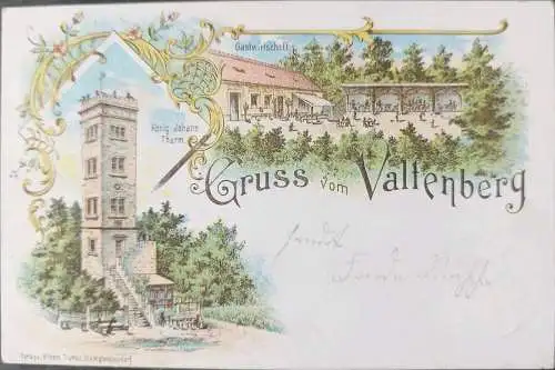 Alte Ansichtskarte Gruß vom Valtenberg Sachsen 