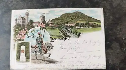 Alte Ansichtskarte Gruß von der Landeskrone/ Landeskrone Görlitz 