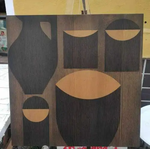 F485/ 60er Jahre Designer Wandbild - Wandtafel  Signiert 60 x 60 cm