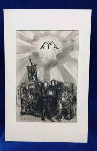 E424/ Sepp Hilz, Maria Kreidezeichnung,  signiert, 1934