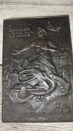 Lauchhammer Plakette Kunstguss 1954
